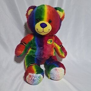 Build A Bear Crayola Crayon Color‎ Reveal Plush Bear 2021 Rainbow Striped 16”
